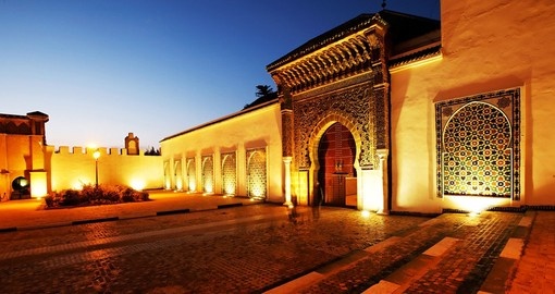Moulay Ismail Mausoleum Meknes is a great photo opportunity on all Morocco vacations.