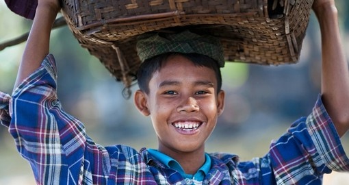 Smiles of a young Burmese boy