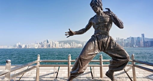 Bruce Lee's statue on the Avenue of Stars