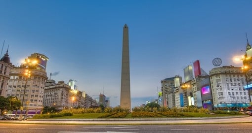 The obelisco located at 9 de Julio Avenue is always a popular photo opportunity while on your Argentina vacation.