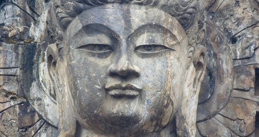 Closeup of a Buddha statue