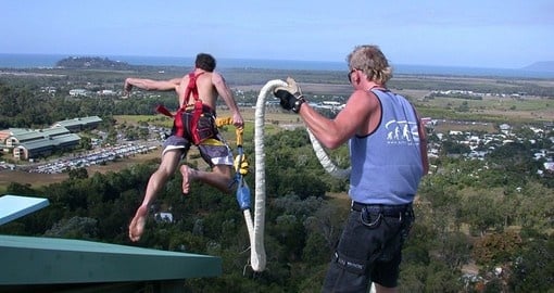 Your Australia vacation package includes a trip to Cairns' Bungy Tower to do some Bungy jumping!