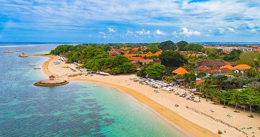 Offering calm waters and long sandy beaches, Sanur is one of Bali's most popular resorts