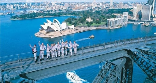 Group Summiting Sydney Harbour Bridge