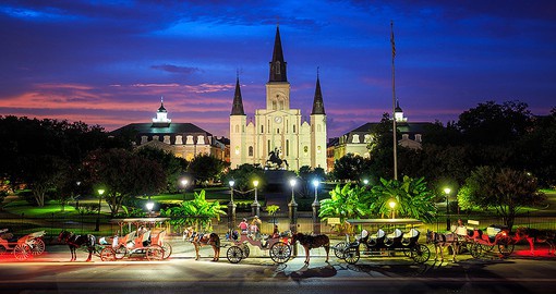 Visit Jackson Square in the historic French Quarter of New Orleans