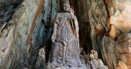 Buddha Statue in Marble Mountains