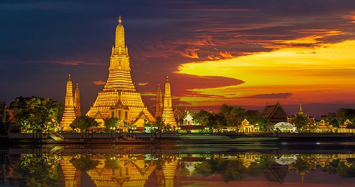 One of Thailand's most stunning temples, Wat Arun is located on the banks of the Chao Phraya river