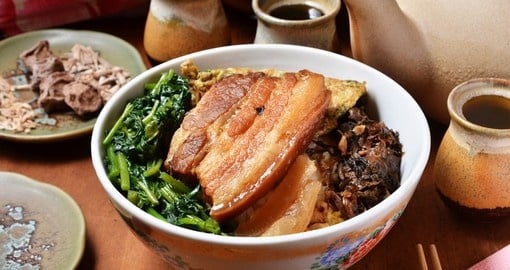 Stewed pork and rice food
