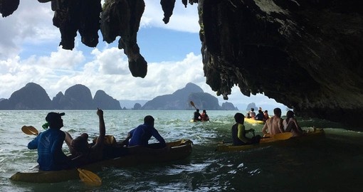 On your Thailand Vacations explore Phang Nga Bay by canoe