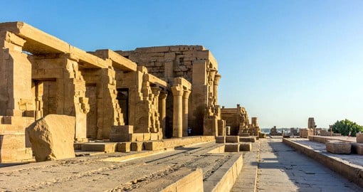 Dedicated to Sobek and Horus the Elder, the Temple of Kom Ombo has two identical entrances