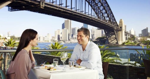 Alfresco dining in the shadow of Sydney Harbour Bridge