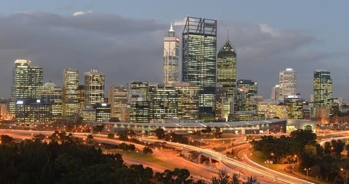 The Perth skyline from Kings Park is a great viewing area and a must inclusion for all Australia vacations.