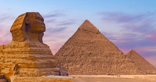 The Giza Plateau includes the Great Pyramids of Khufu, Khafre & Menkaure