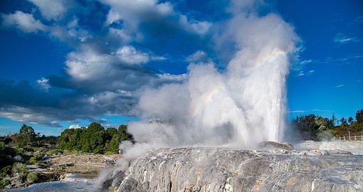Featuring dramatic geysers and bubbling mud pools. Te Puia is the centre of New Zealand's geothermal wonderland