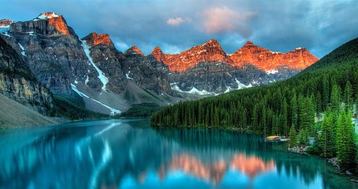 Find magic in nature when admiring the beauty of Moraine Lake in Banff National Park