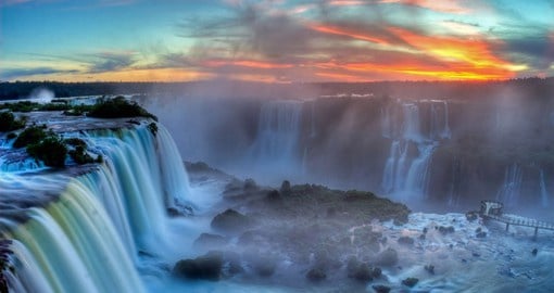 The majestic Iguassu Falls, the largest waterfall system in the world