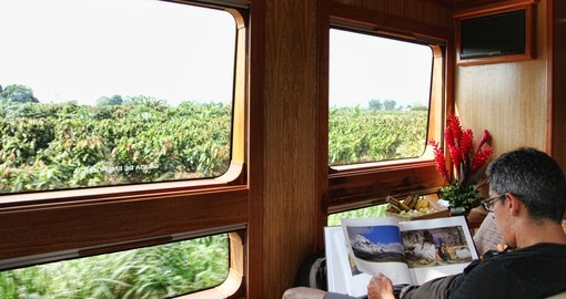 Experience all the amenites of the train during your next Ecuador vacations.