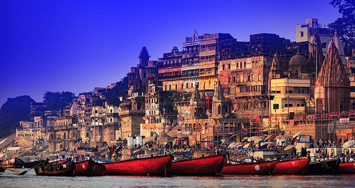 Dating from the 11th century BC, Varanasi lies on the Ganges River