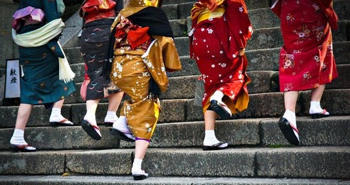 Japanese ladies in traditional dress