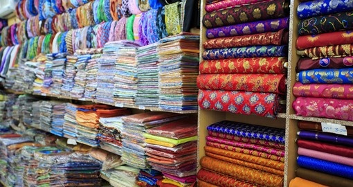 Bright fabric for sale in Mutrah Souk