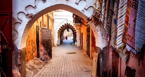 Winding sidestreet in Marrakech