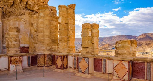 Herod build two palaces and fortifications on Masada