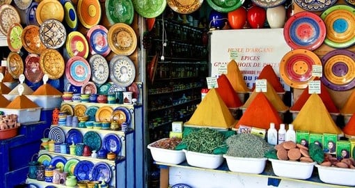 Explore traditional market and get some Spices and Ceramics during your next Morocco tours.