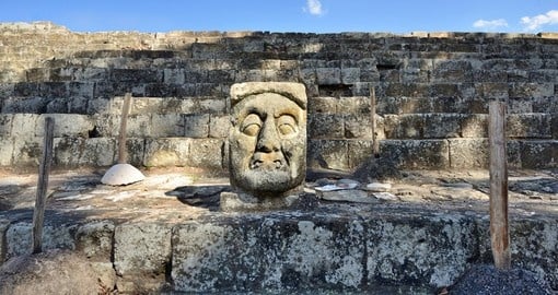 A stone head in Copan