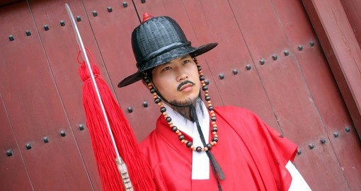 Royal guard outside Gyeongbokgung Palace