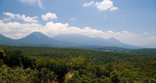 Landscape showing two of El Salvador volcanoes