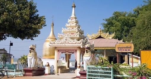 Bupaya pagoda on the shore of the Irrawaddy River
