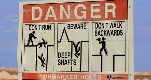 Danger Sign at Coober Pedy