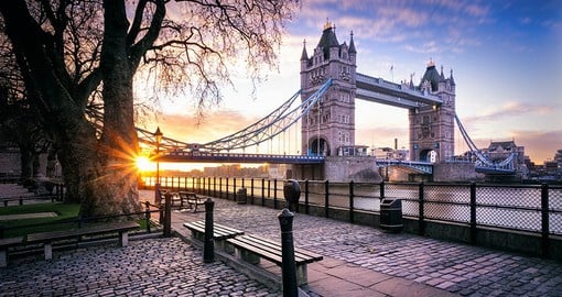 Completed in 1894, Tower Bridge crosses the River Thames