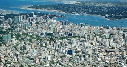 An aerial view of Dar es Salaam