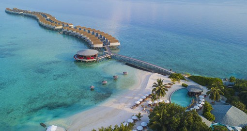 Experience tranquility is you live in the luxurious over-water villas at the scenic Centara Ras Fushi Resort