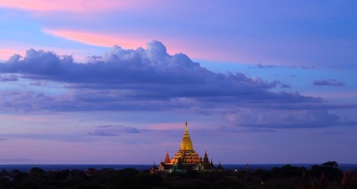 Ananda Temple at twilight in Bagan