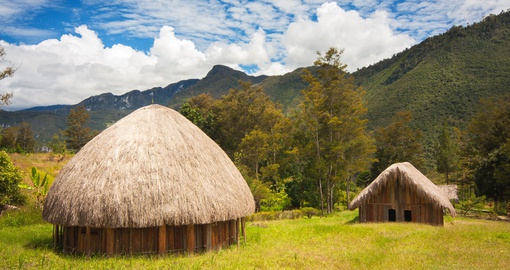 Traditional huts in Wamen