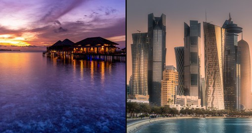 Explore intriguing Doha then relax in the romantic Maldives