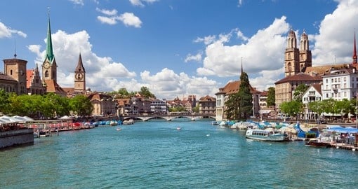 Zurich and River Limmat - typically the starting place for all Switzerland vacations.
