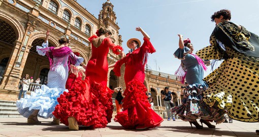 Traditional flamenco dancers in Andalusia