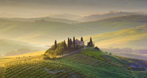 The stunning scenic landscape of Tuscany.