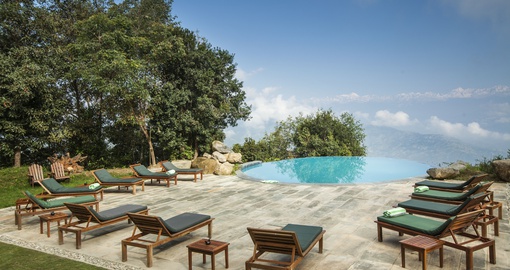 The ultimate pool with a view at Dwarika's Dhulikhel