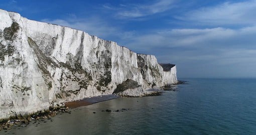 Reaching a height of 110 meters, The White Cliffs of Dover stretch for 13 kilometers