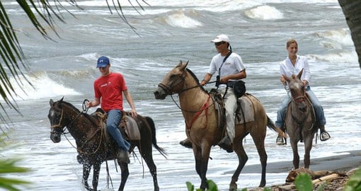Take on the unique experience of horseback riding along the shoreline on your day off in paradise