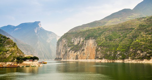Yangtze River with a view of the mountains