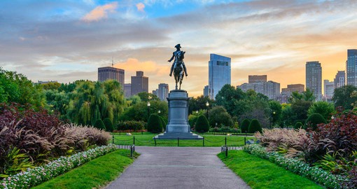Designed by Frederick Law Olmsted, Boston Garden is park of the city's Emerald Necklace
