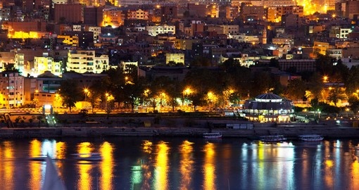 Enjoy Aswan at night, it is amazing view and unforgettable experience on your next Egypt tours.