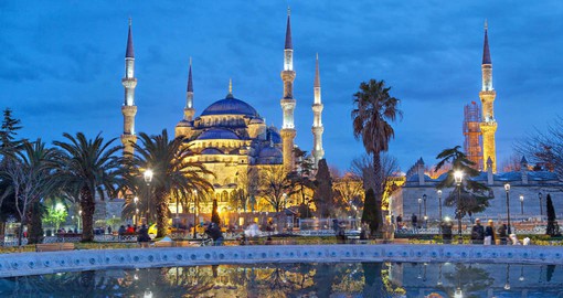 The magnificent Sultan Ahmet Mosque (Sultan Ahmet Camii) in Istanbul.