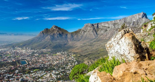 A view of the Incredible Table Mountains surrounding the gorgeous Cape Town