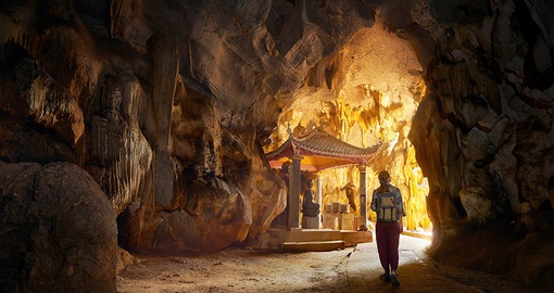 Inside Bich Dong Pagoda